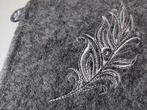 Feather of owl machine embroidery design