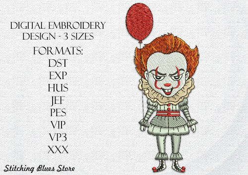 The Dancing Clown machine embroidery design