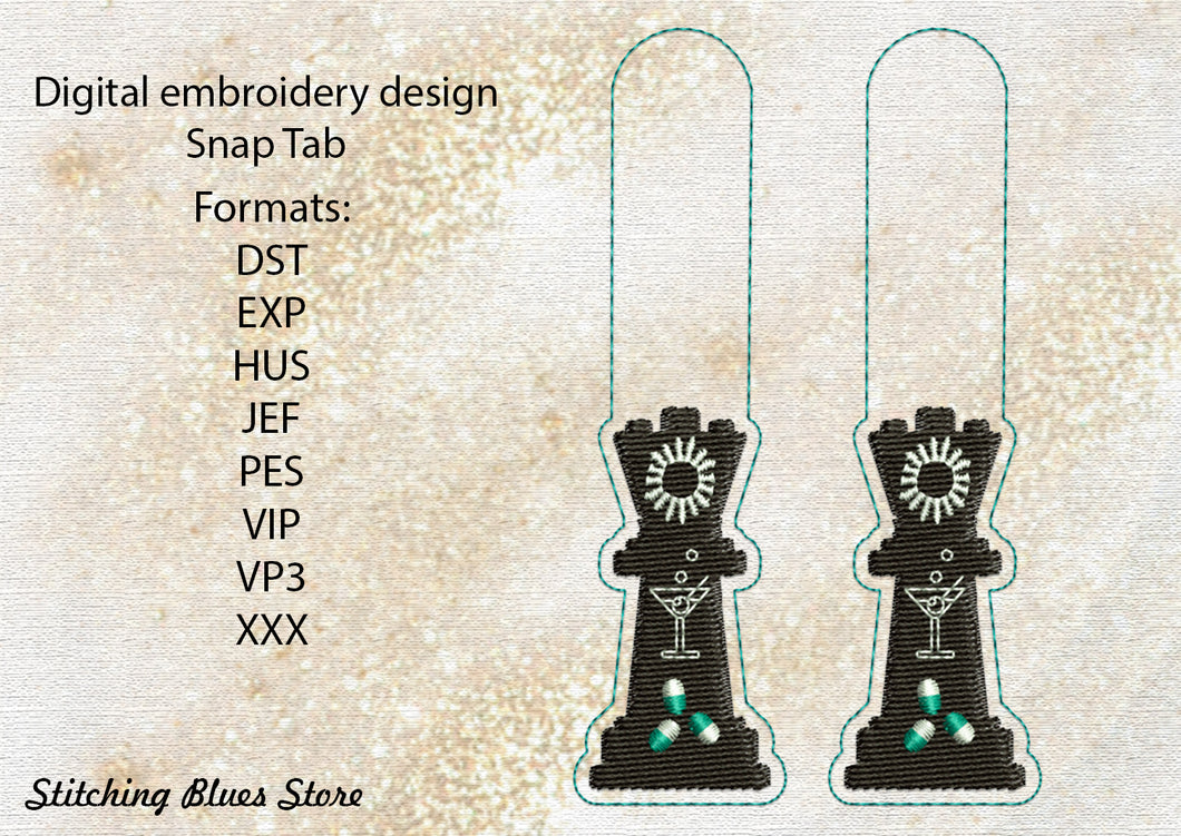 Queen Snap Tab machine embroidery design