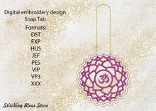 Load image into Gallery viewer, Crown Chakra - Sahasrara Snap Tab machine embroidery design
