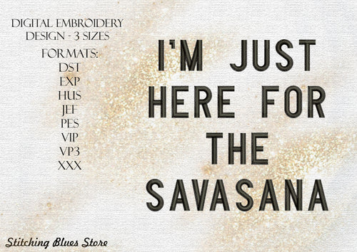 Savasana machine embroidery design