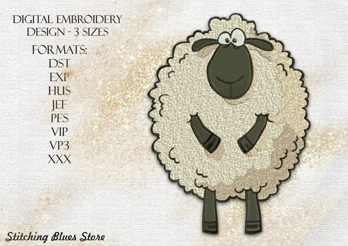 Sheep machine embroidery design