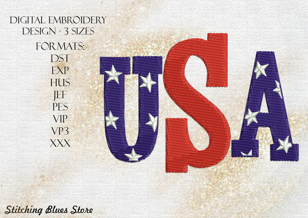USA machine embroidery design - American flag