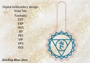 Throat Chakra - Vishuddha Snap Tab machine embroidery design