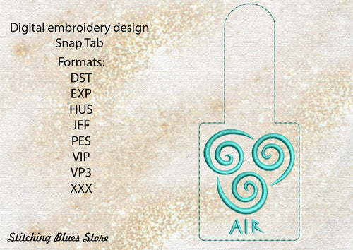 Air Element Snap Tab machine embroidery design