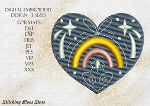 Boho Heart - Valentines Day - machine embroidery design