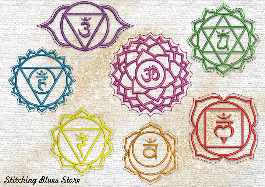 Set of the 7 Chakras machine embroidery designs