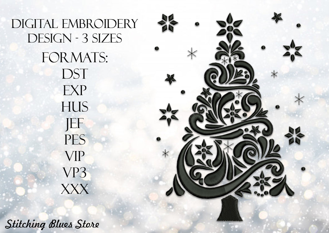 Christmas tree - machine embroidery design