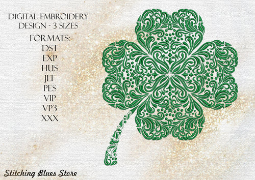 Clover machine embroidery design - Saint Patricks Day