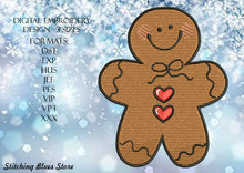 Load image into Gallery viewer, Gingerbread machine embroidery design - cookies - Christmas - Valentine&#39;s Day