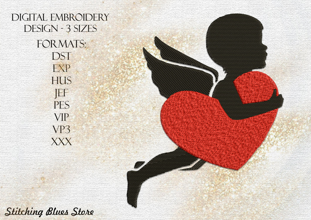 Cupid machine embroidery design - Valentine's day