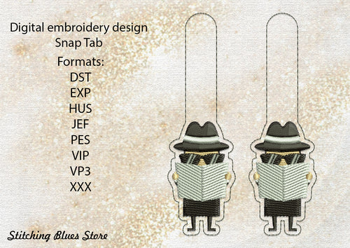 Detective Snap Tab machine embroidery design