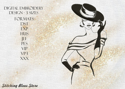 Dressy Woman machine embroidery design