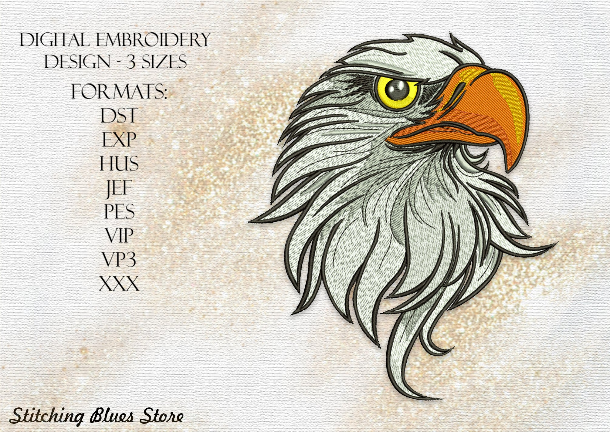 Eagle machine embroidery design – Stitching Blues