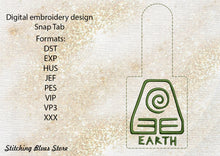 Load image into Gallery viewer, Earth Element Snap Tab machine embroidery design