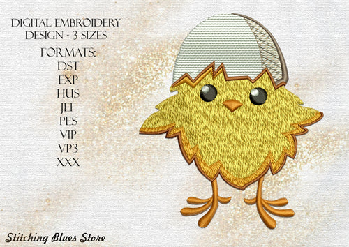 Easter Chick machine embroidery design