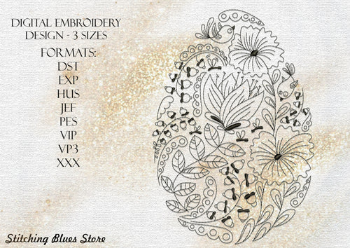 Easter Egg machine embroidery design