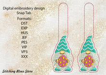 Load image into Gallery viewer, Easter Elf Snap Tab machine embroidery design