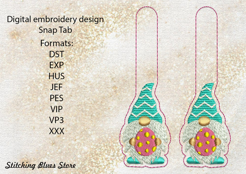 Easter Elf Snap Tab machine embroidery design