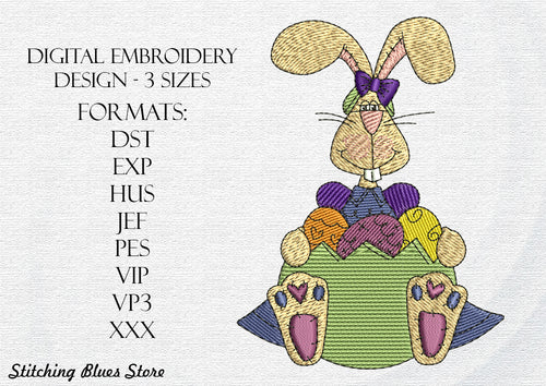 Easter Bunny machine embroidery design