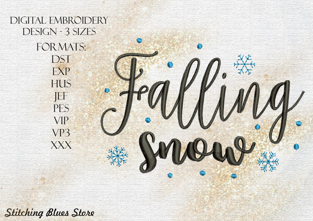 Falling Snow - Christmas machine embroidery design - New Year