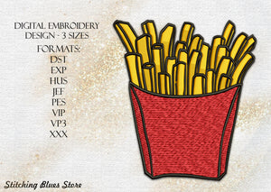 French Fries machine embroidery design