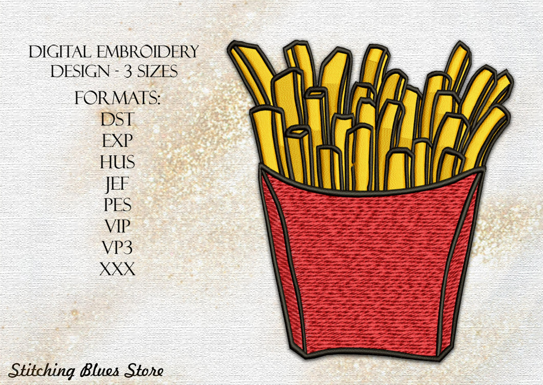 French Fries machine embroidery design