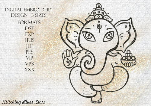 Art Ganesha machine embroidery design