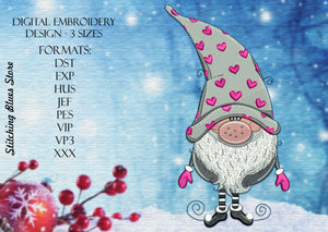 Cute Elf - machine embroidery design - Christmas, St. Valentine's Day
