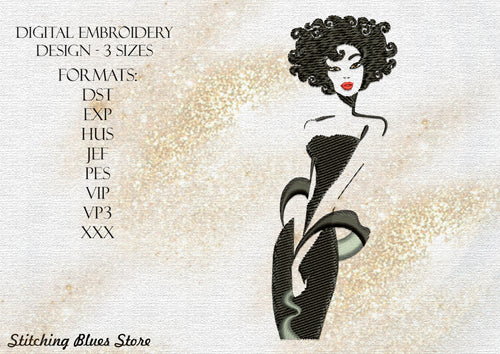 Gorgeous girl machine embroidery design