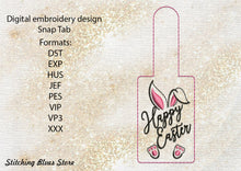 Load image into Gallery viewer, Happy Easter Snap Tab machine embroidery design