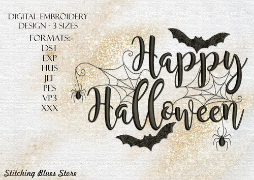 Happy Halloween machine embroidery design
