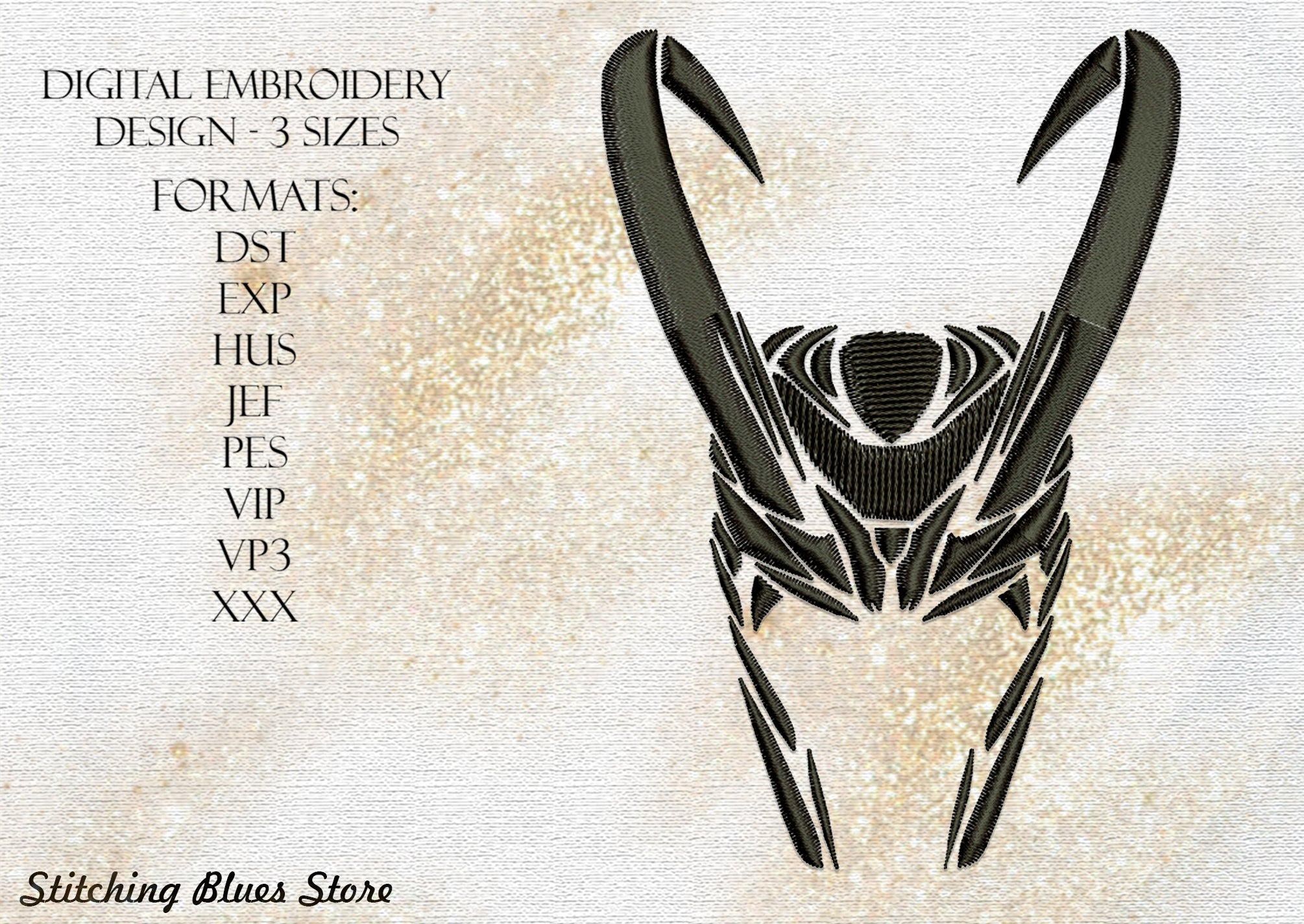 Helmet machine embroidery design