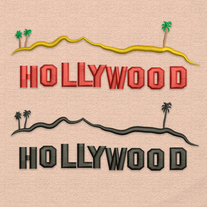 Hollywood - machine embroidery design