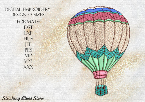 Hot Air Ballon machine embroidery design