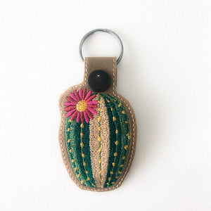 Flowering Сactus Snap Tab machine embroidery design