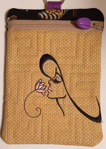 Girl with flower machine embroidery design