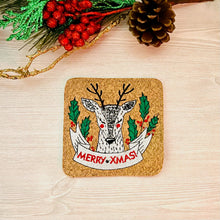 Load image into Gallery viewer, Merry Christmas Deer machine embroidery design