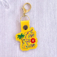 Load image into Gallery viewer, Fun in the sun Snap Tab machine embroidery design - summer