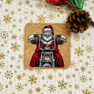 Biker Santa Claus - Christmas machine embroidery design - New Year
