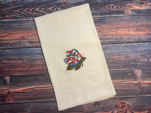 USA Rose machine embroidery design - American Flag
