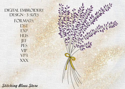 Lavender machine embroidery design