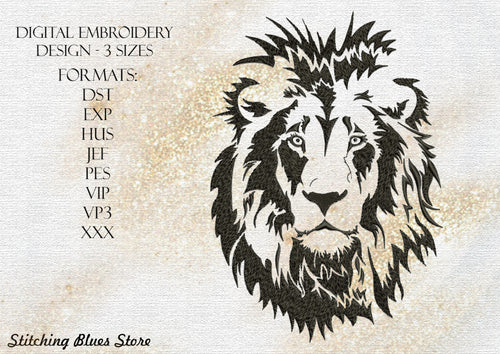 Lion Simpe Portrait machine embroidery design
