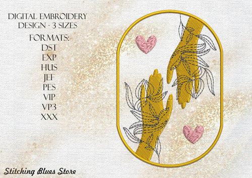 Love Hands Plants - Valentines Day - machine embroidery design