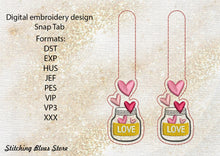 Load image into Gallery viewer, Love Snap Tab machine embroidery design