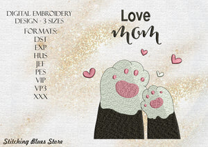 Love Mom machine embroidery design