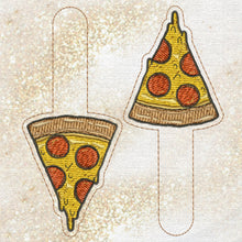 Load image into Gallery viewer, A slice of pizza Snap Tab machine embroidery design