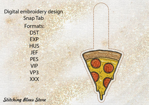 A slice of pizza Snap Tab machine embroidery design