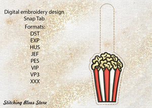 Popcorn machine embroidery design