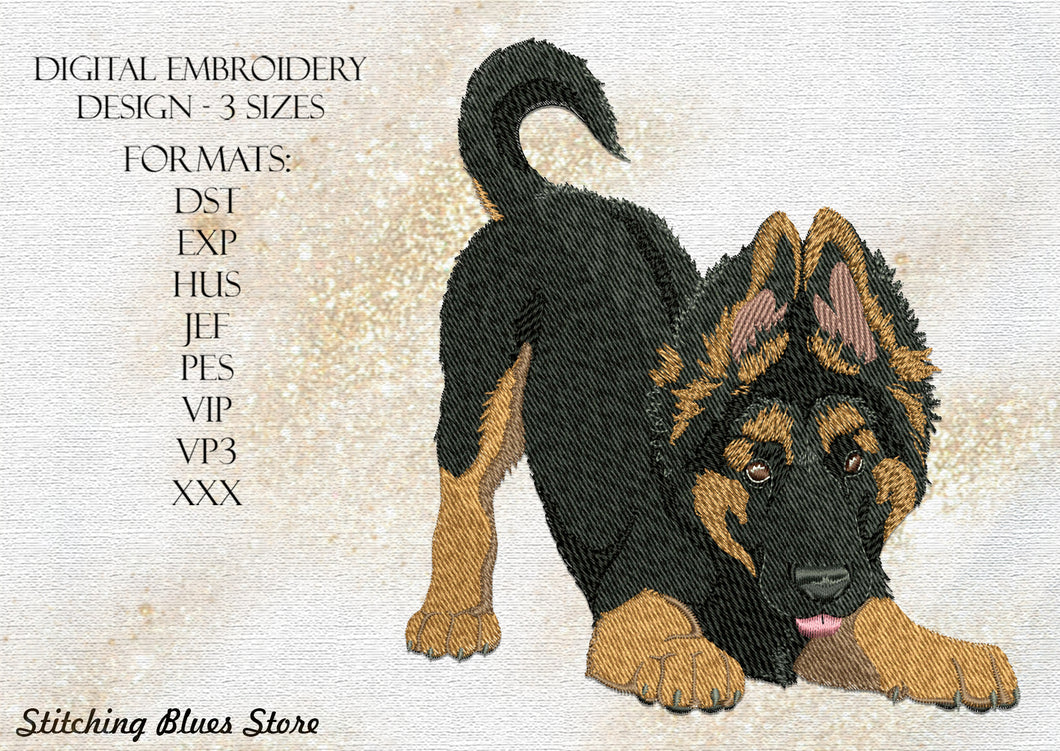 Shepherd Puppy machine embroidery design - dog